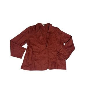 Eileen Fisher Petites Jacket Women’s XL Brown 100% Organic Linen Blazer